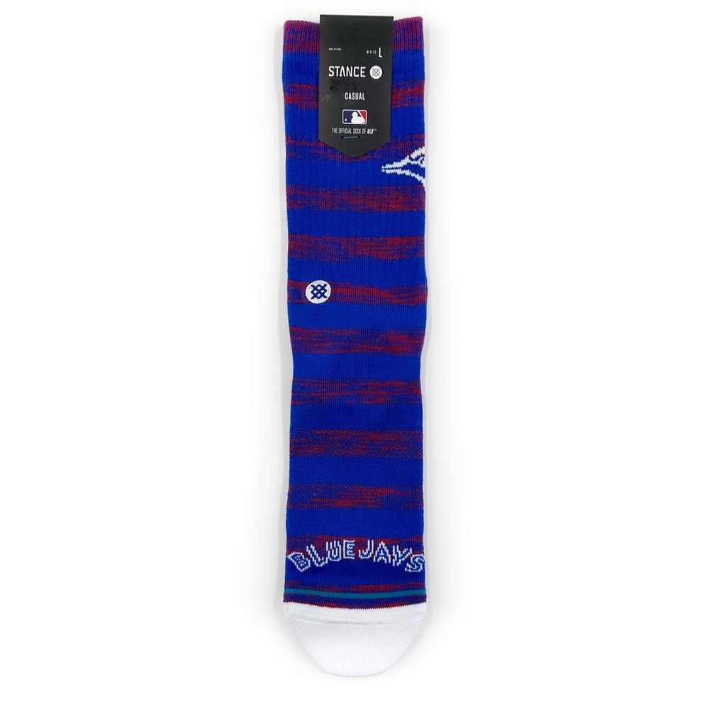 Stance Toronto Blue Jays Twist Crew Socks Mens Large MLB Blue Red Fan Gear Gift